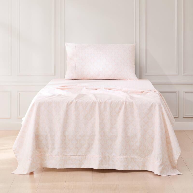 Lush Decor Romer Damask Peach Sheet Set - Twin