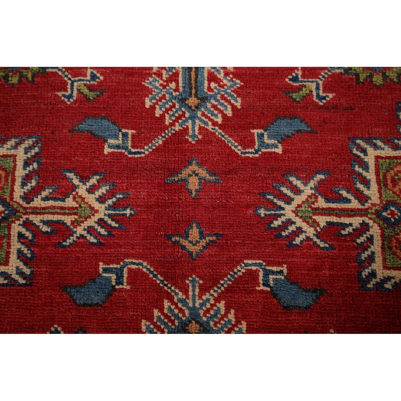 Oriental Kazak Area Rug Handmade Wool Carpet - 4'0" x 5'10"