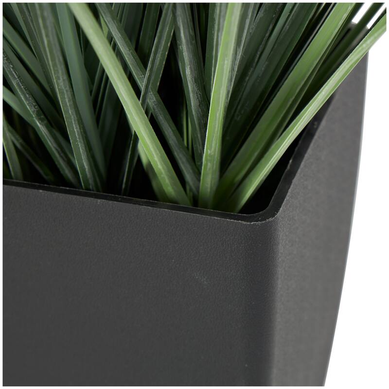 Green Faux Foliage Onion Grass Artificial Plant with Black or White Plastic Pot Options