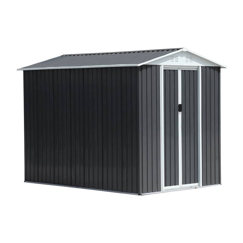 6FTx9FT Heavy-Duty Water-Resistant Outdoor Storage Shed - Grey