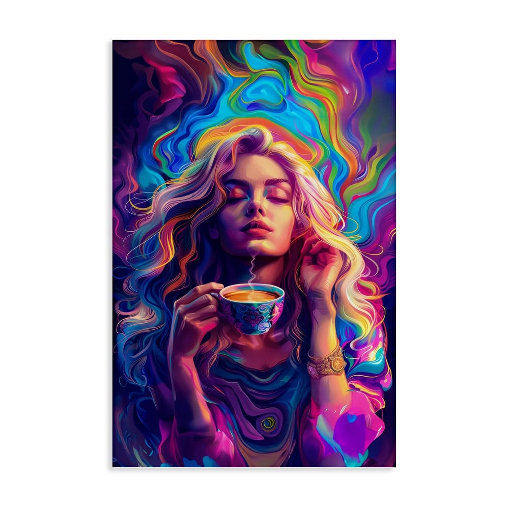 Stupell Spiritual Woman Sipping Tea Canvas Wall Art Design By Spirit of the Rainbow