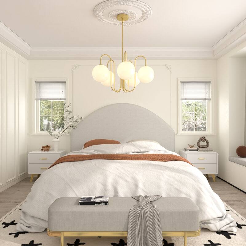 Acroma - 5 Light Gold Steel Dimmable Classic / Traditional Chandelier - N/A