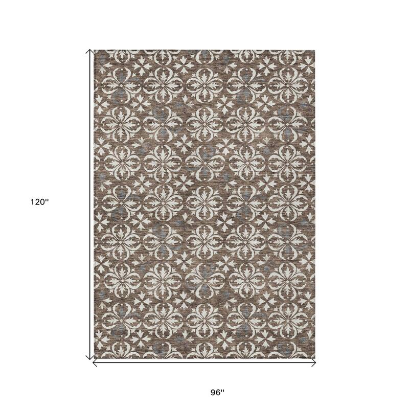 HomeRoots Floral Transitional Rectangle Outdoor Rug