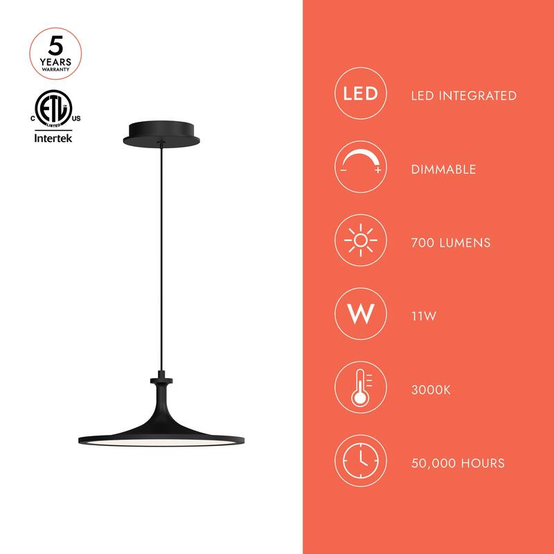 Alora Lighting PD418012 Issa 12" Wide 3000K Mini Pendant
