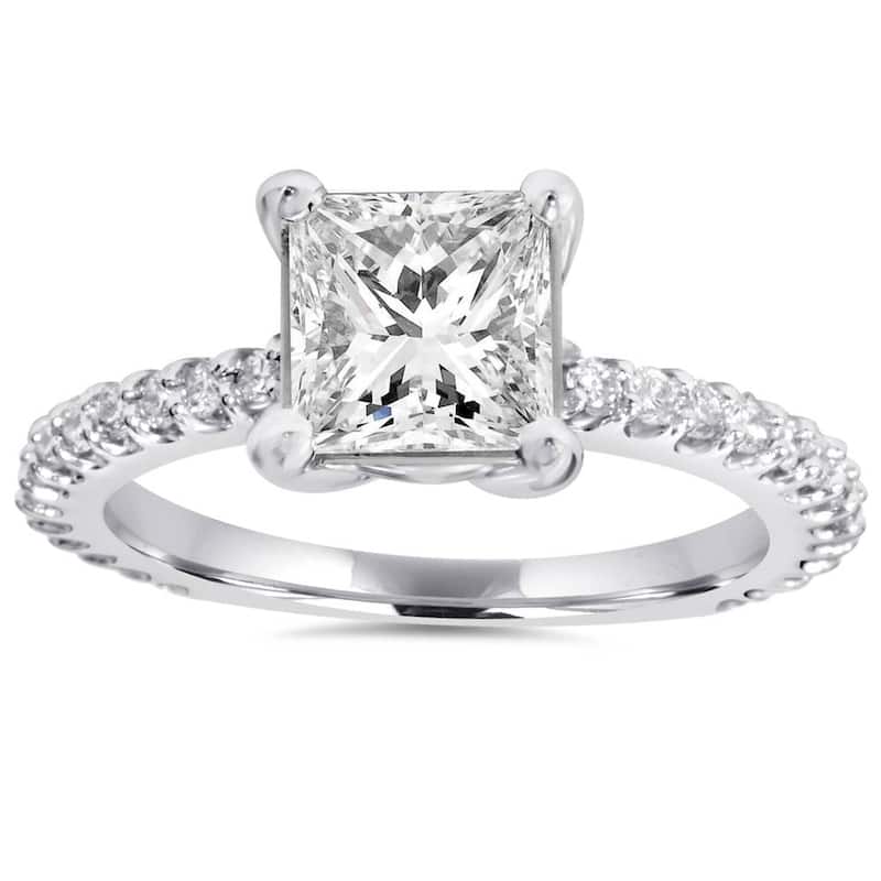 Princess Cut Diamond 1 1/3 ct Engagement Ring White Gold