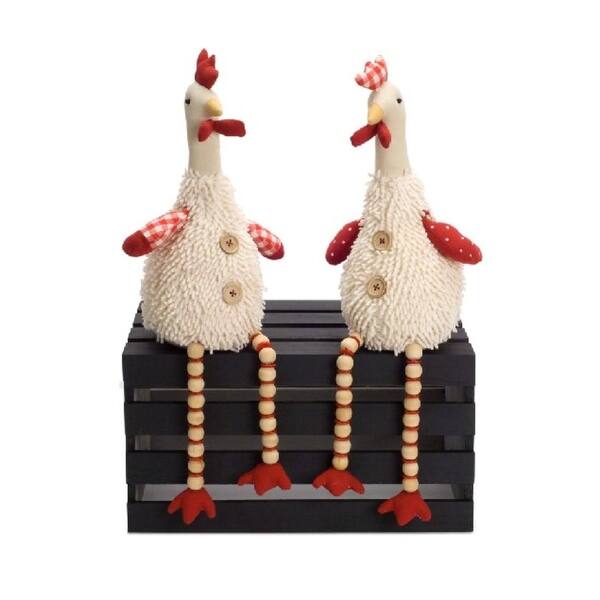 Shop Pack Of 8 White And Barn Red Chicken Shelf Sitter Figures 12