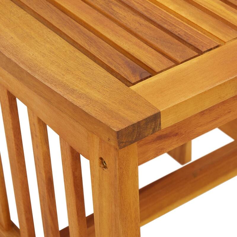 vidaXL Garden Side Table Brown 45x45x50 cm Solid Acacia Wood - 17.7 x 17.7 x 19.7
