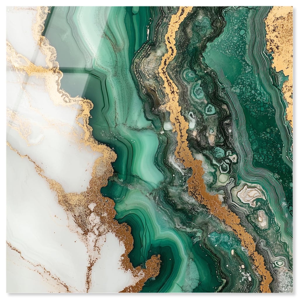 Malachite Majesty Acrylic by Art Remedy, Ready to Hang