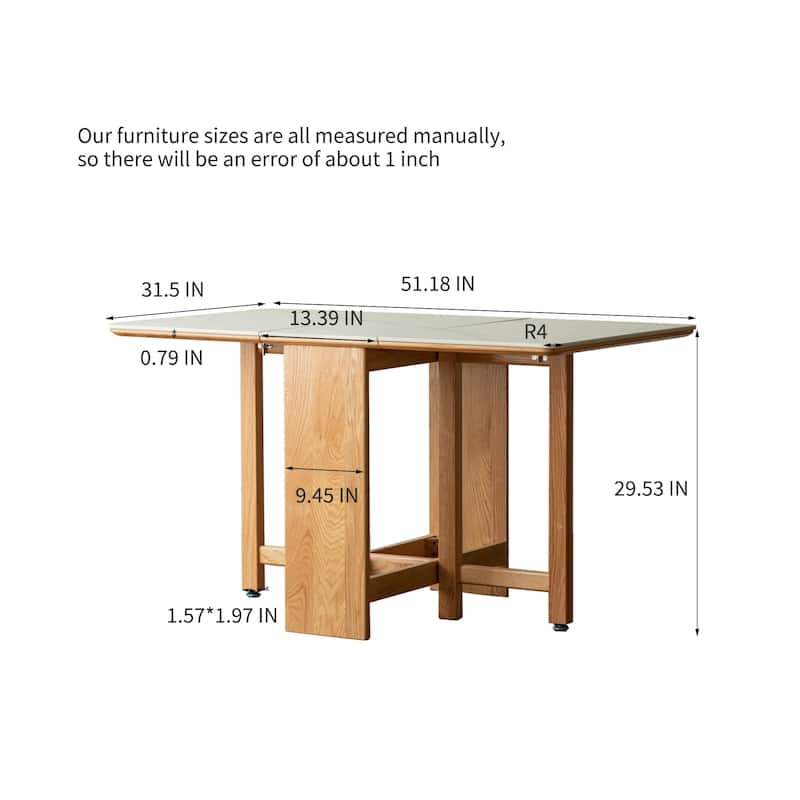 Rock Slab Extending Table, Modern Solid Wood Dining Table for 4-6 Seating