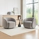 preview thumbnail 74 of 107, SEYNAR Modern Glam Velvet Upholstered 360 Degree Swivel Accent Armchair Set of 2 Grey