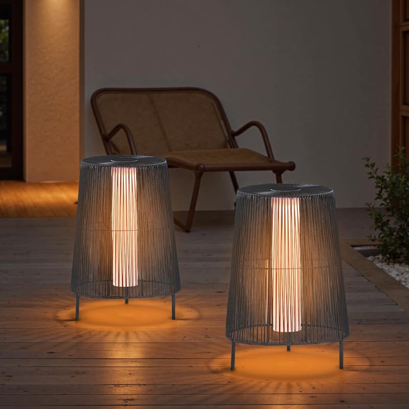 2 Pack Solar Outdoor LED Light Floor Lamp