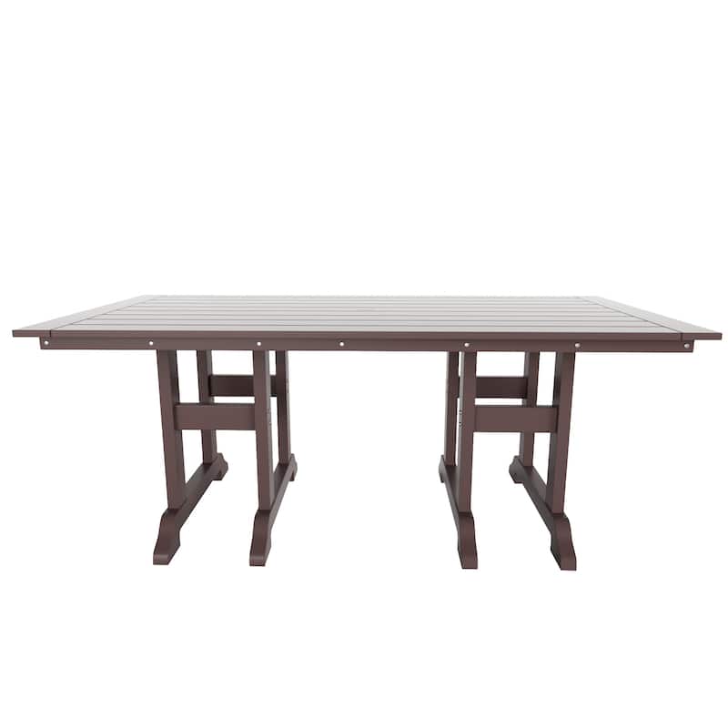 Laguna Hdpe All Weather Outdoor Patio Dining Set with Rectangle Table, Arm Chairs, and Bench (6-Piece Set)