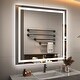 preview thumbnail 55 of 61, LED Bathroom Vanity Mirror Wall Mounted with Double Light Strip, 3-Color Dimmable, Anti-Fog, HD Tempered Glass, UL-Listed, ETL