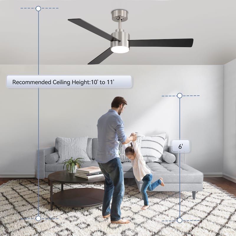 52-inches 3-Blade Ceiling Fan With Remote Downrod
