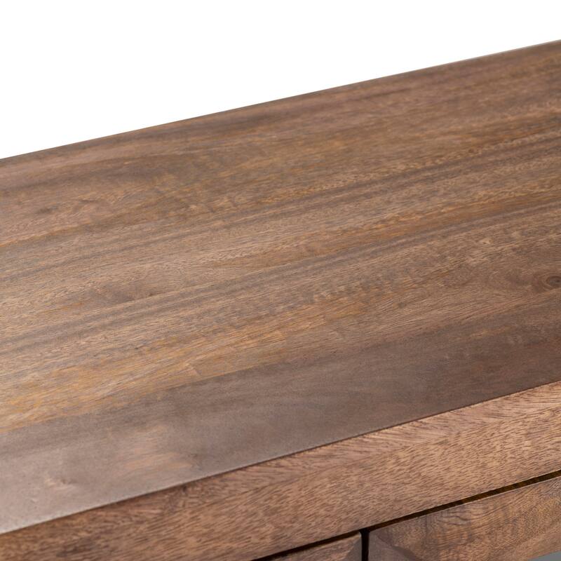 80 in. Brown Solid Wood 6 Door Media Credenza_Sideboard