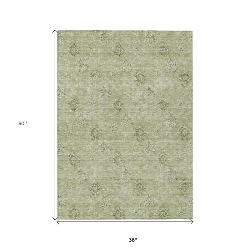 HomeRoots Floral Transitional Rectangle Outdoor Rug