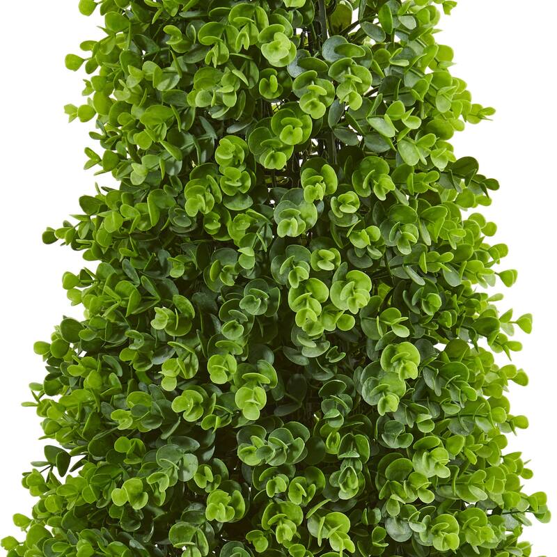 Eucalyptus Topiary Tree Indoor Outdoor 41In. Artificial Cone Tree in Planter - Green - 41-50 Inches