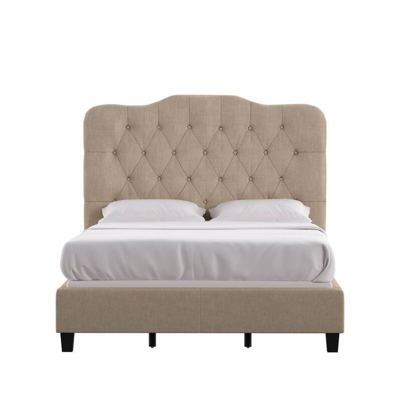 Ginny Adjustable Diamond-tufted Camel Back Bed by iNSPIRE Q Classic