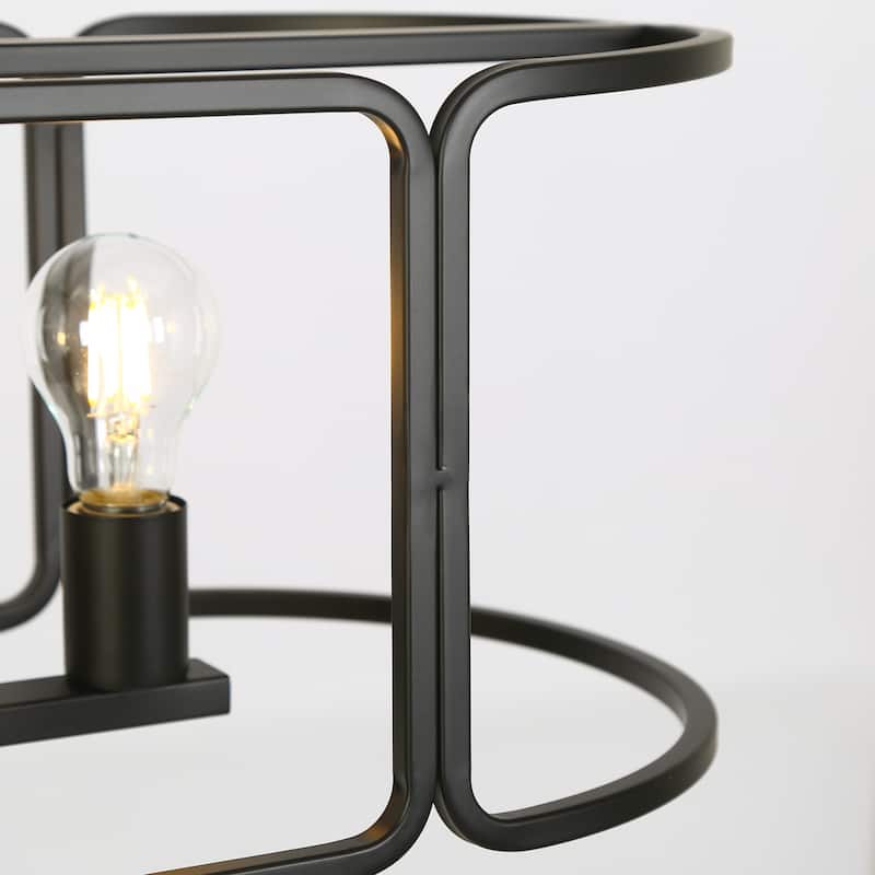 Oriea Farmhouse 6-Light Black 48" W Linear Chandelier Modern Industrial Island Lights - L 48" x W 12" x H 8.7"