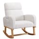 preview thumbnail 100 of 171, HOMYKA 28" Wide Rocking Chair for Nursery with Solid Wood Leg White
