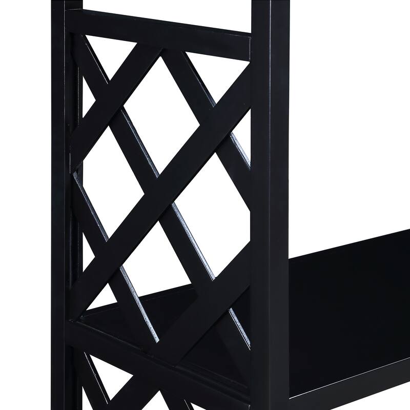3-Tier Console Sofa Table Hallway Tables with Open Storage Shelf, Bookshelf, Living Room Narrow Accent Entryway Table