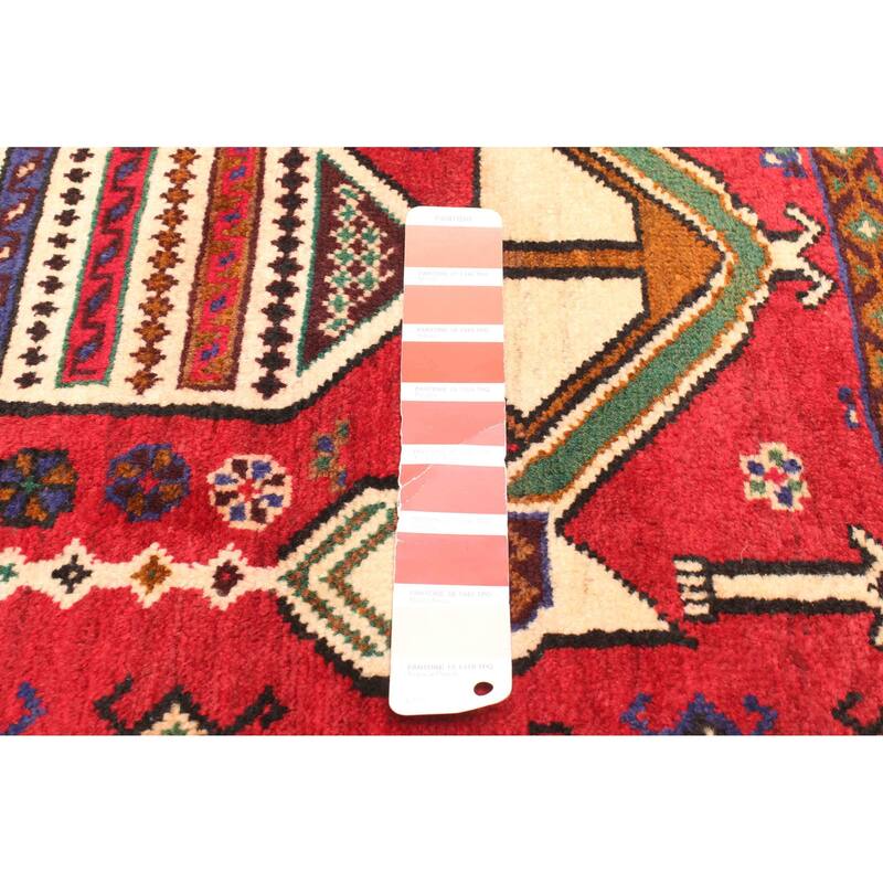 ECARPETGALLERY Hand-knotted Teimani Red Wool Rug - 2'9 x 5'0