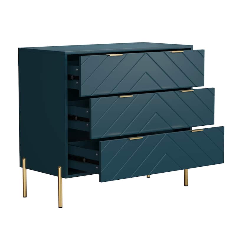Clihome 3-Drawer Storage Chest Dresser for Bedroom
