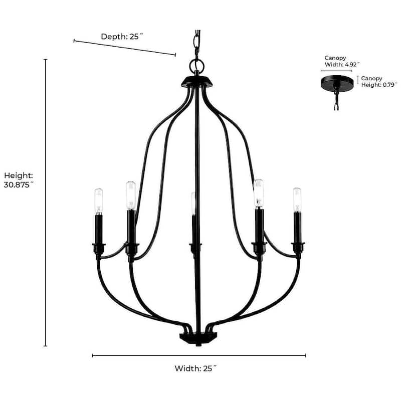 Millennium Lighting 98005 Senoia 5 Light 25" Wide Pillar Candle Style