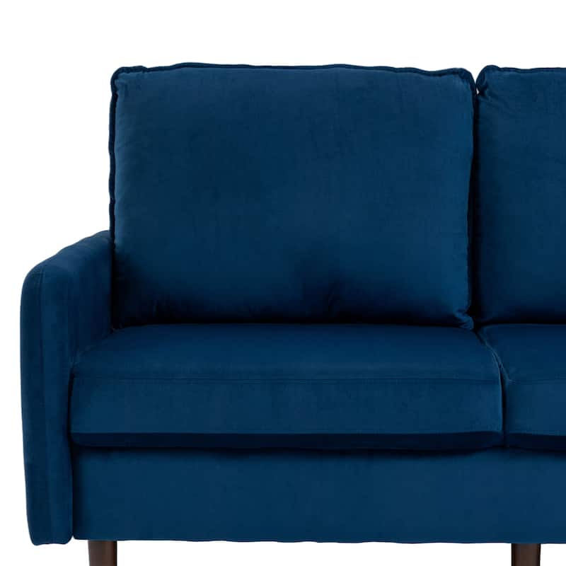 Velvet Loveseat Sofa With Wood Legs