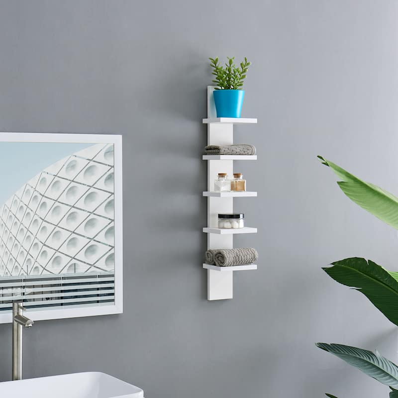 Danya B. Utility Column 5.5" x 6" x 30" Spine Wall Shelves - White