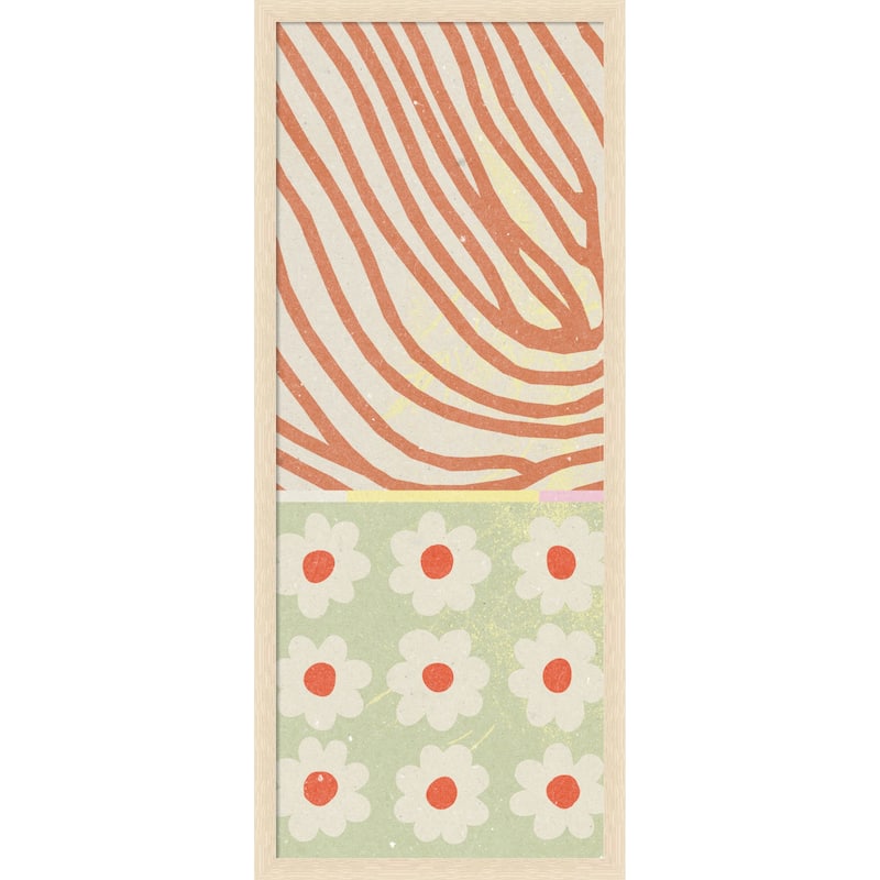 Amanti Art Framed Fabric Pinboard Flowers Composition 2 by Nktn Printed Bulletin Board - Board Size 16 x 40