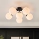 preview thumbnail 22 of 26, Modern 11-Light Frosted Glass Globe Wavy Arm Sputnik Semi-flush Mount 21.7in - Black