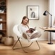 preview thumbnail 12 of 14, Faux Fur Folding Saucer Chair, Comfy Lounge Chairs for Bedroom Living Room Flexible Folding Seating
