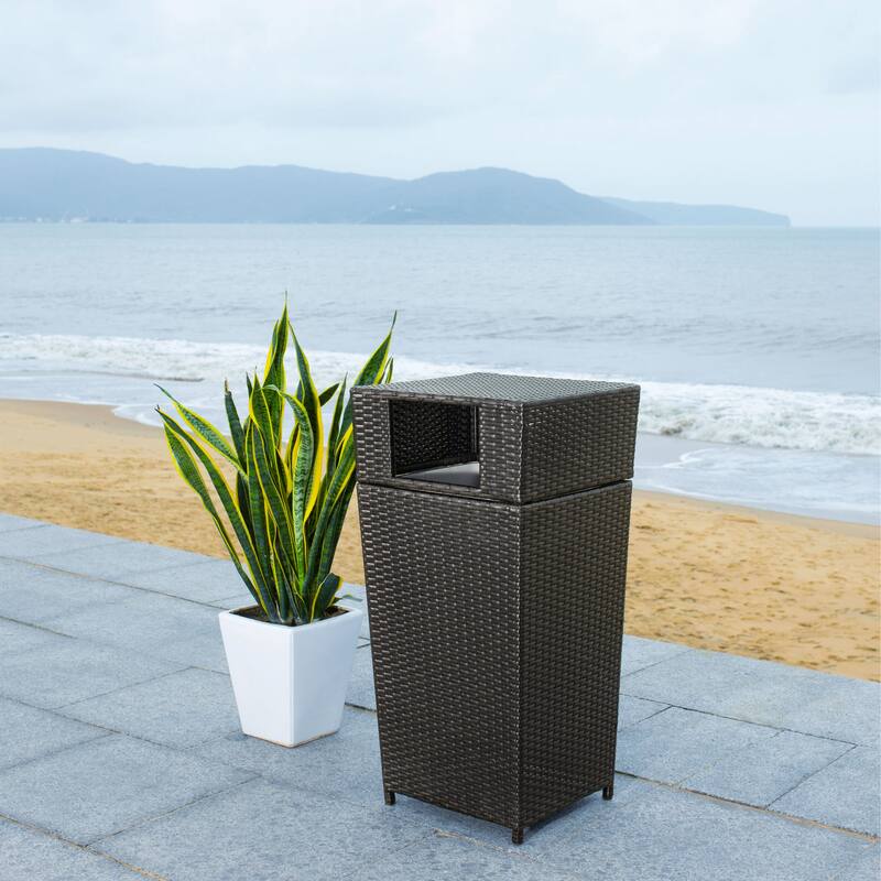 SAFAVIEH Outdoor Mazeli Trash Bin (Fully Assembled)