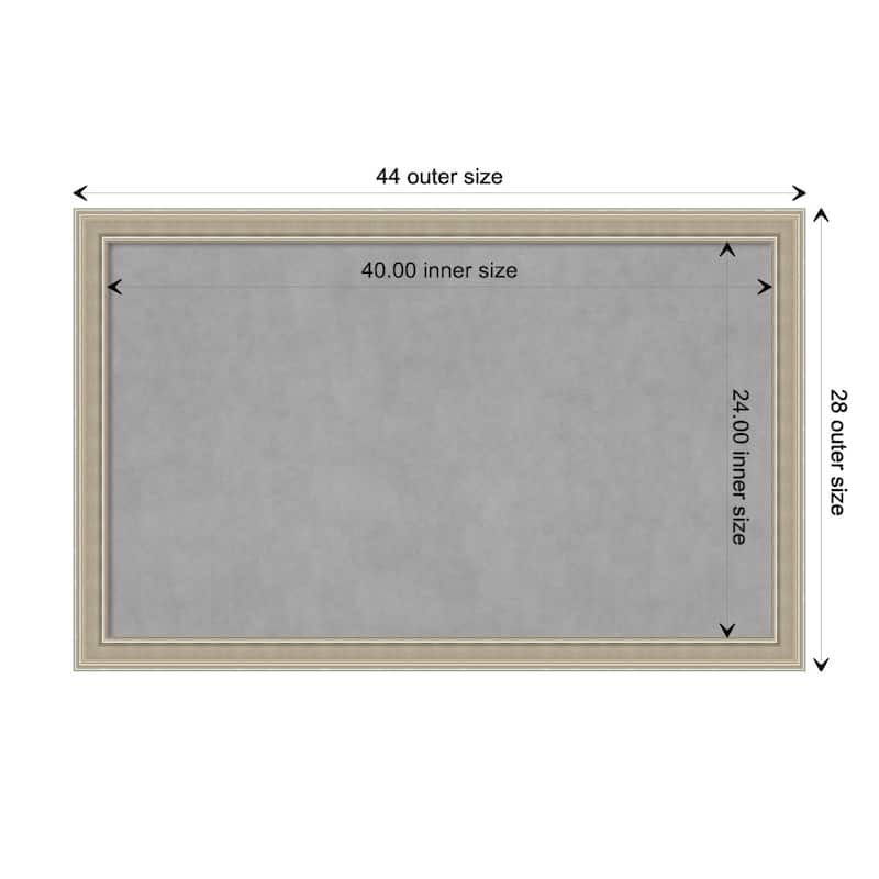 Amanti Art Mezzo Silver Framed Magnetic Board - Board Size 40x24