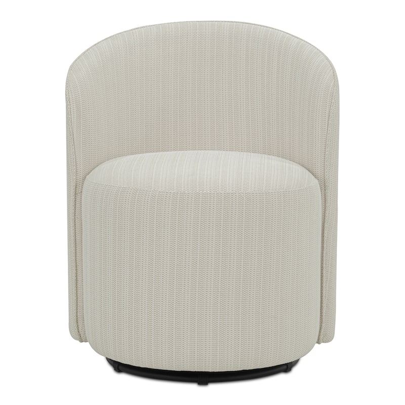 NADAAL STUDIOS Virelith Outdoor Dining Chair, Swivel Base with Aluminium Frame and Olefin Upholstery, Cream