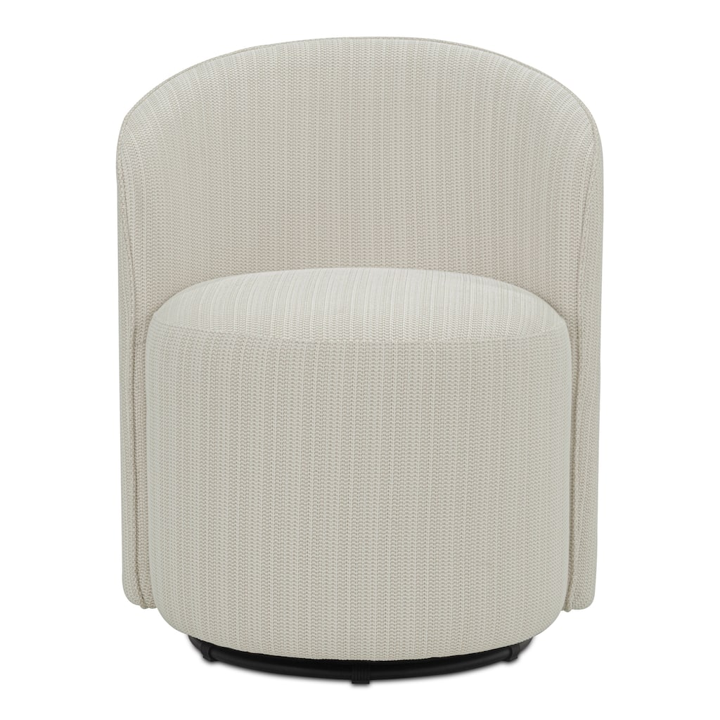 NADAAL STUDIOS Virelith Outdoor Dining Chair, Swivel Base with Aluminium Frame and Olefin Upholstery, Cream