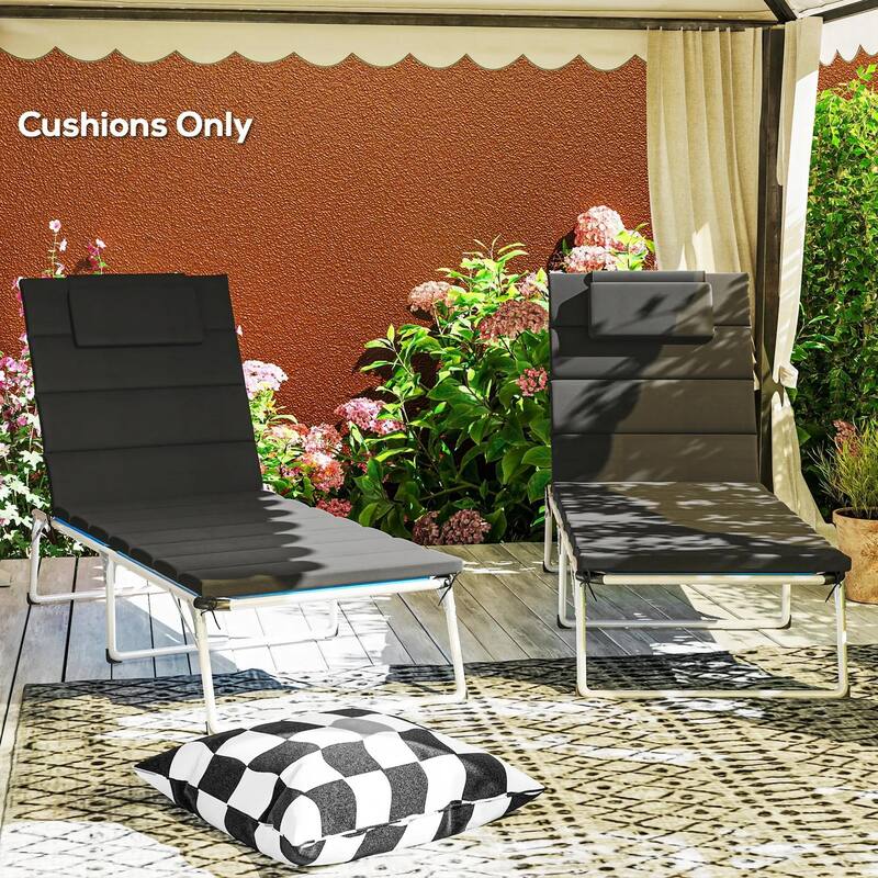 80" x 26" Foldable Lounge Chair Cushions Set of 2, Outdoor UPF50