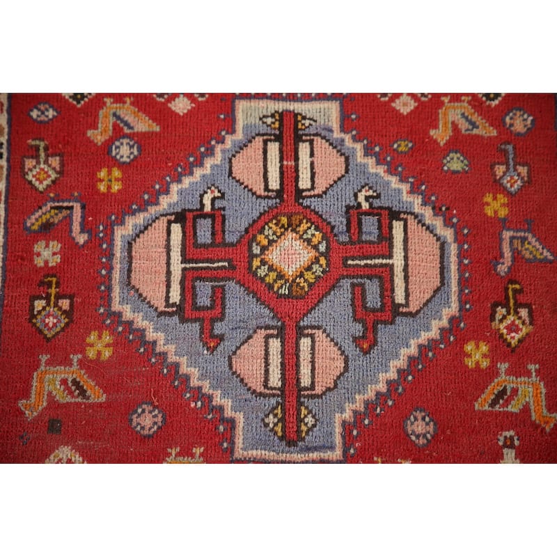 Abadeh Persian Vintage Square Area Rug Handmade Wool Carpet - 2'1"x 2'4"