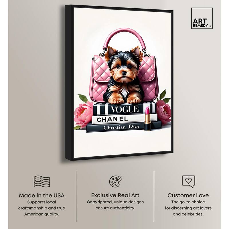 Fashionable Yorkie Canvas by Art Remedy