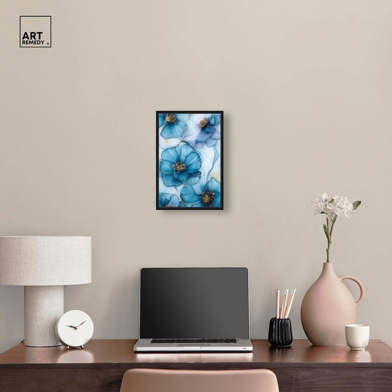 Gilded Cyanescence Canvas by Art Remedy