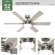 preview thumbnail 5 of 18, Hunter 52" Georgetown ENERGY STAR® Ceiling Fan w/ LED Light, Remote - Contemporary - Easy Install!
