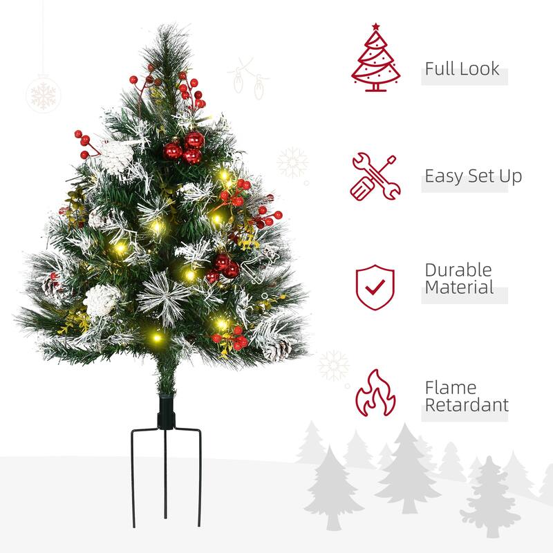 2.5FT Pre-Lit Artificial Christmas Tree with 70 Branches & Warm White LED lights(2PCS Sets)