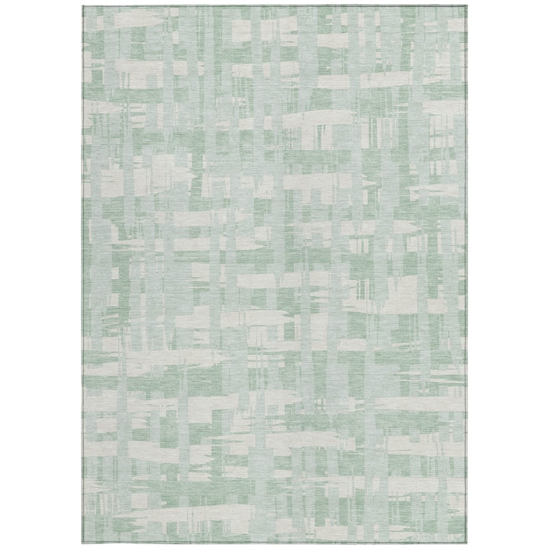 HomeRoots Striped Transitional Rectangle Outdoor Rug