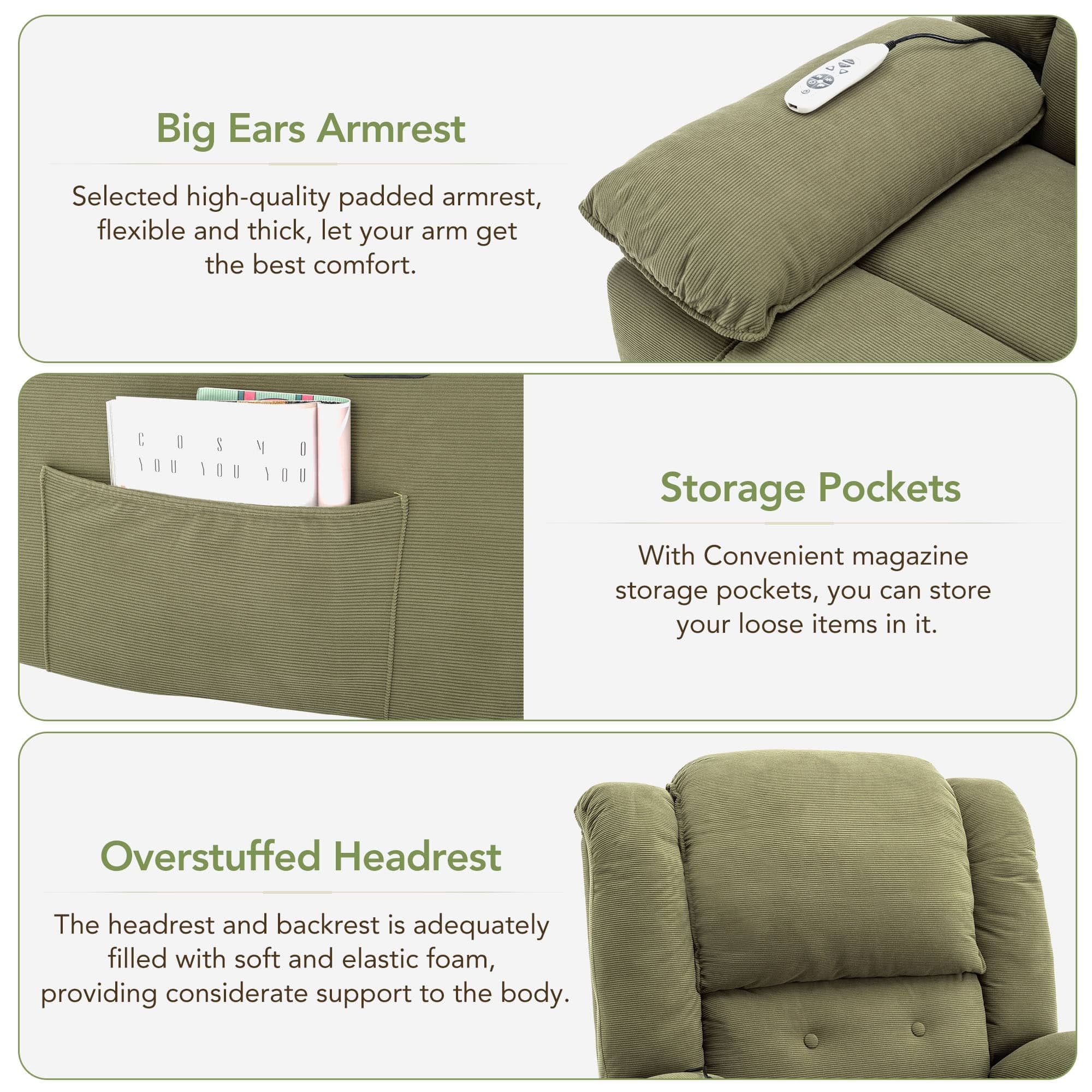 Adjustable Massage Recliner Heating Lift Chairs Elderly Manual Sofa ...