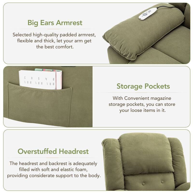 Massage Recliner,Power Lift Chair for Elderly with Adjustable Massage and Heating Function,Recliner Chair