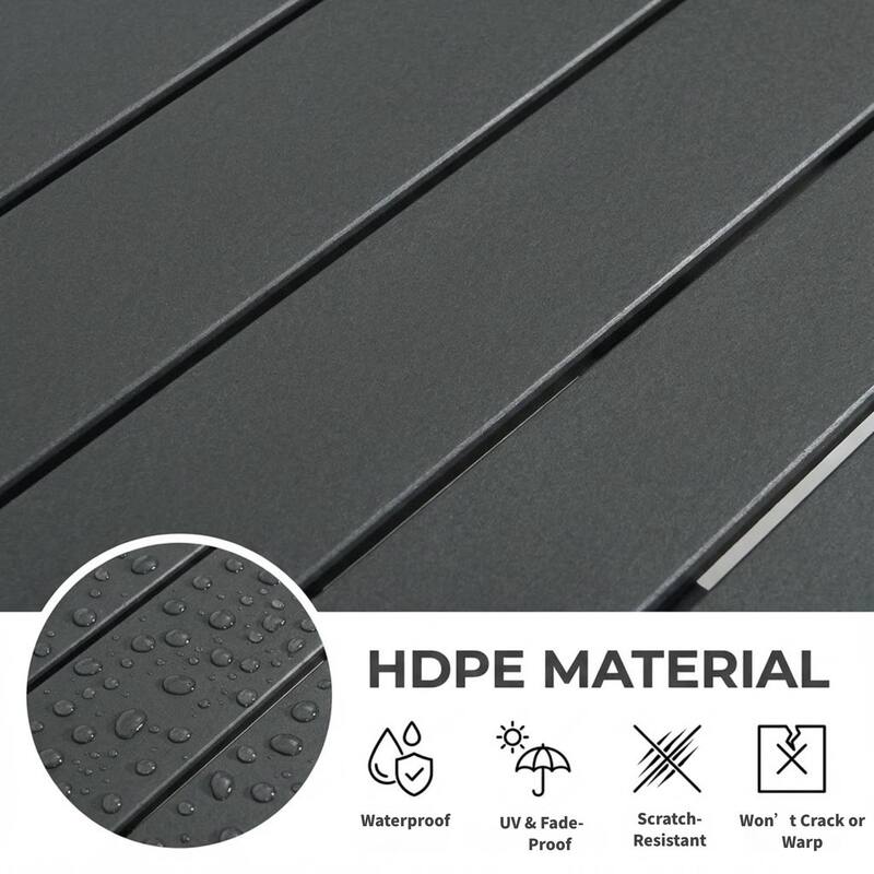 HDPE Outdoor Dining Armchairs, All-Weather Patio Chairs with Backrest & Armrests for Backyard, Deck, Porch, Garden