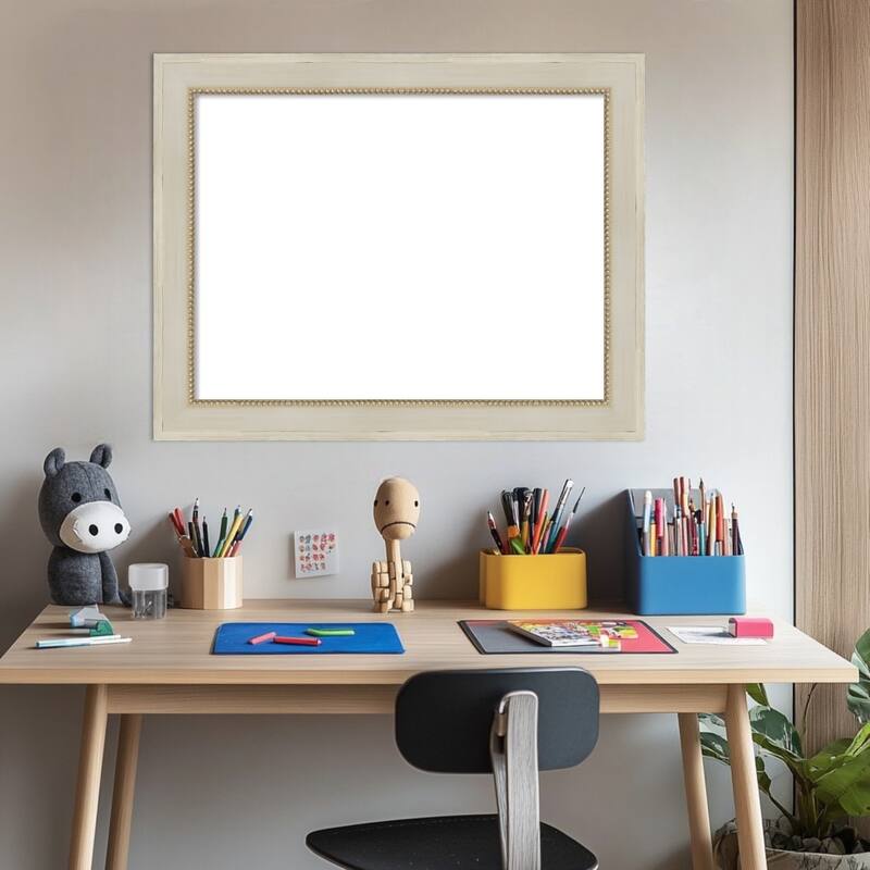 Amanti Art Parthenon Cream Framed Dry Erase Magnetic Board