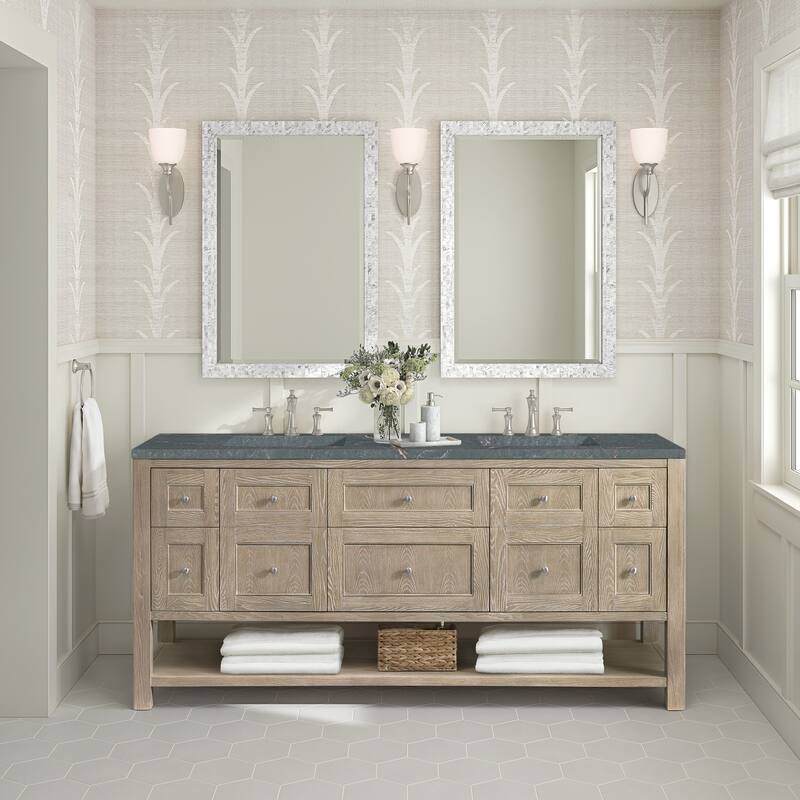 James Martin Vanities Breckenridge 72" Double Vanity, Whitewashed Oak