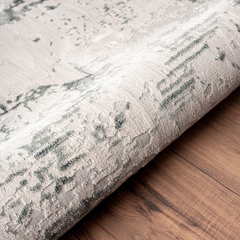 Sevita Ivory Abstract Modern/Contemporary Area Rug